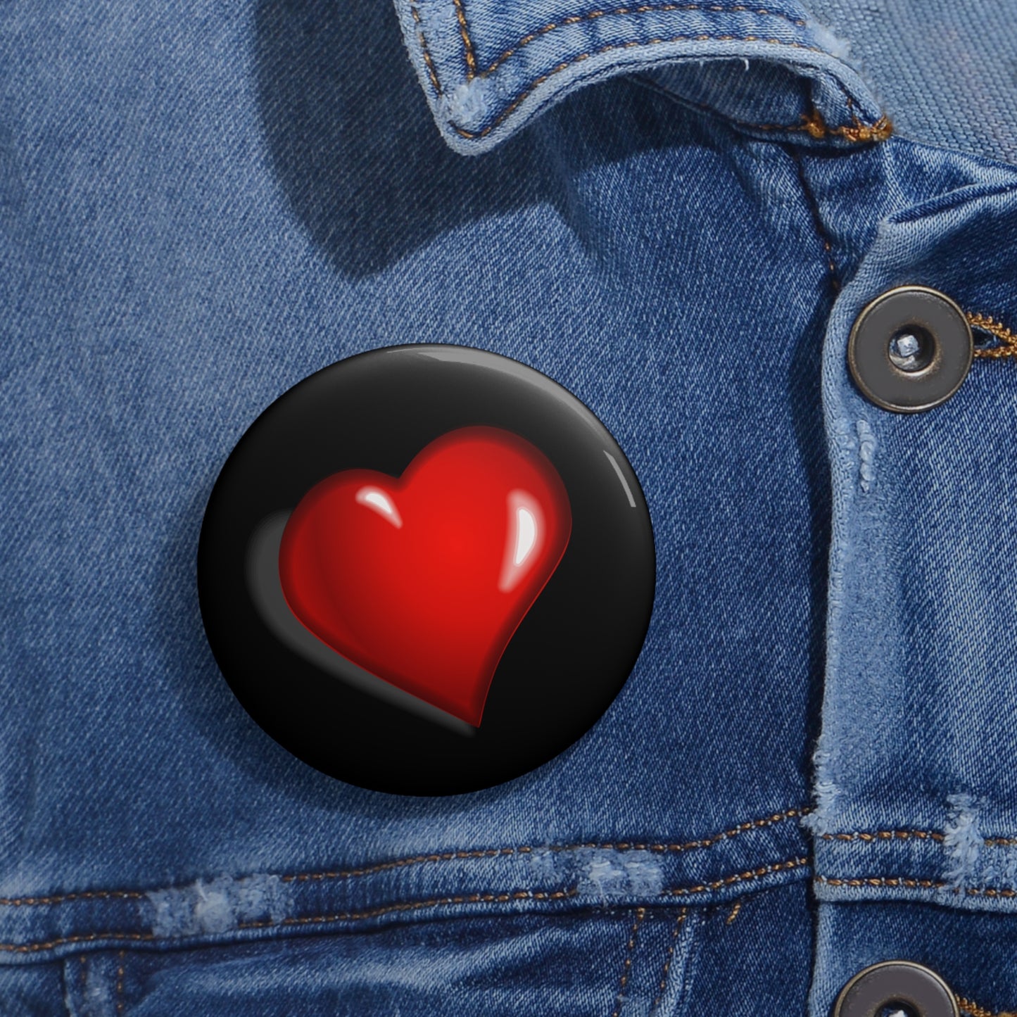 Botones de pin personalizados con forma de corazón