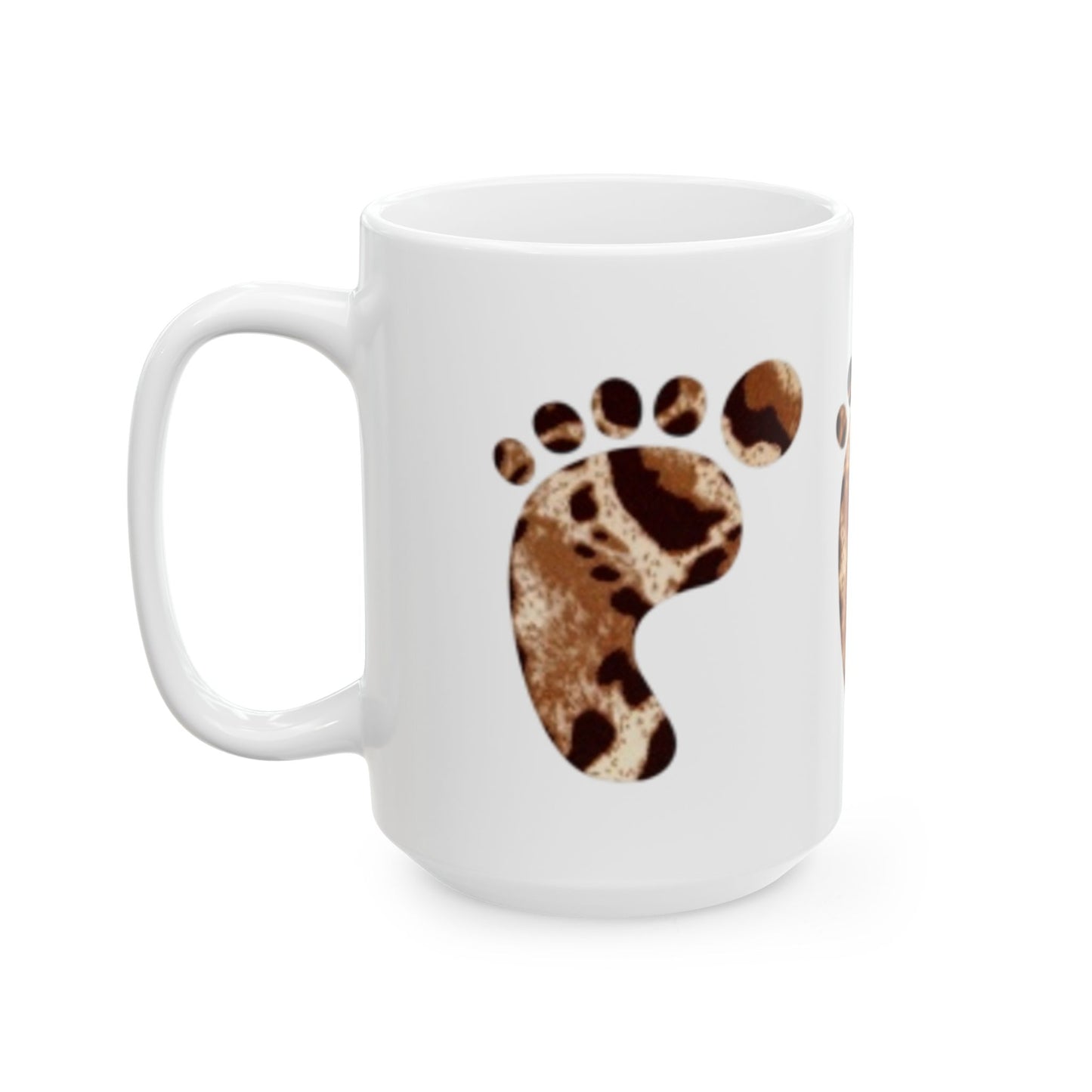 Bonita taza de cerámica con huellas de animales (325 ml y 433 ml), perfecta para amantes del café y los animales.