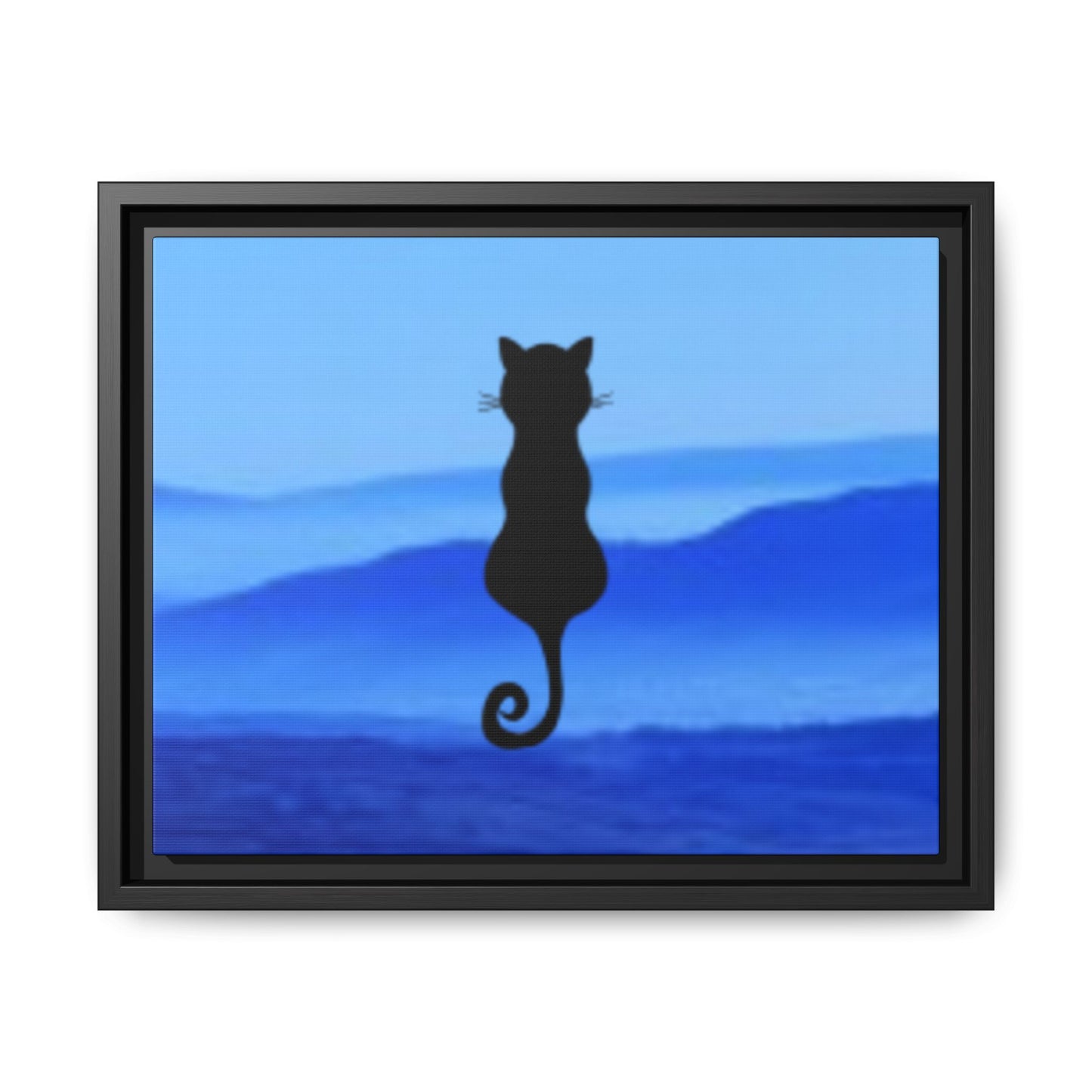 Framed Cat Silhouette Art Print, Wall Decor, Cat Lover Gift, Home Office Art, Pet Memorial