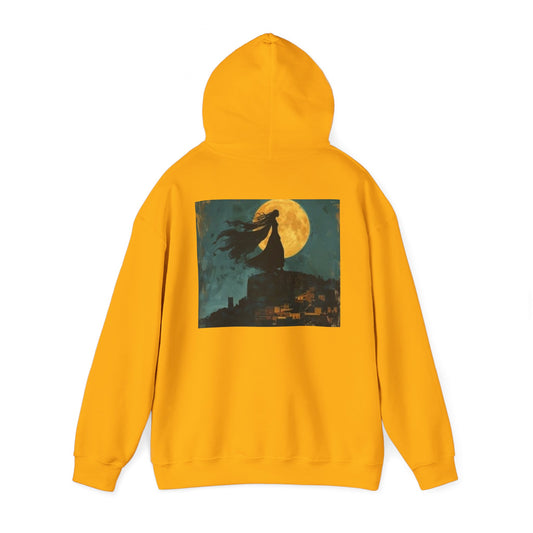 Sweat-shirt à capuche unisexe artistique - Motif abstrait coloré et clair de lune 