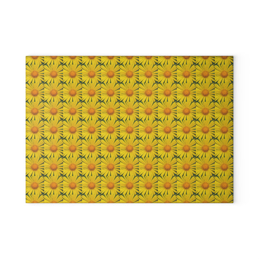 Sunflower Pattern Glass Cutting Board - Perfect for Summer Entertaining and Brightening Up Your Kitchen