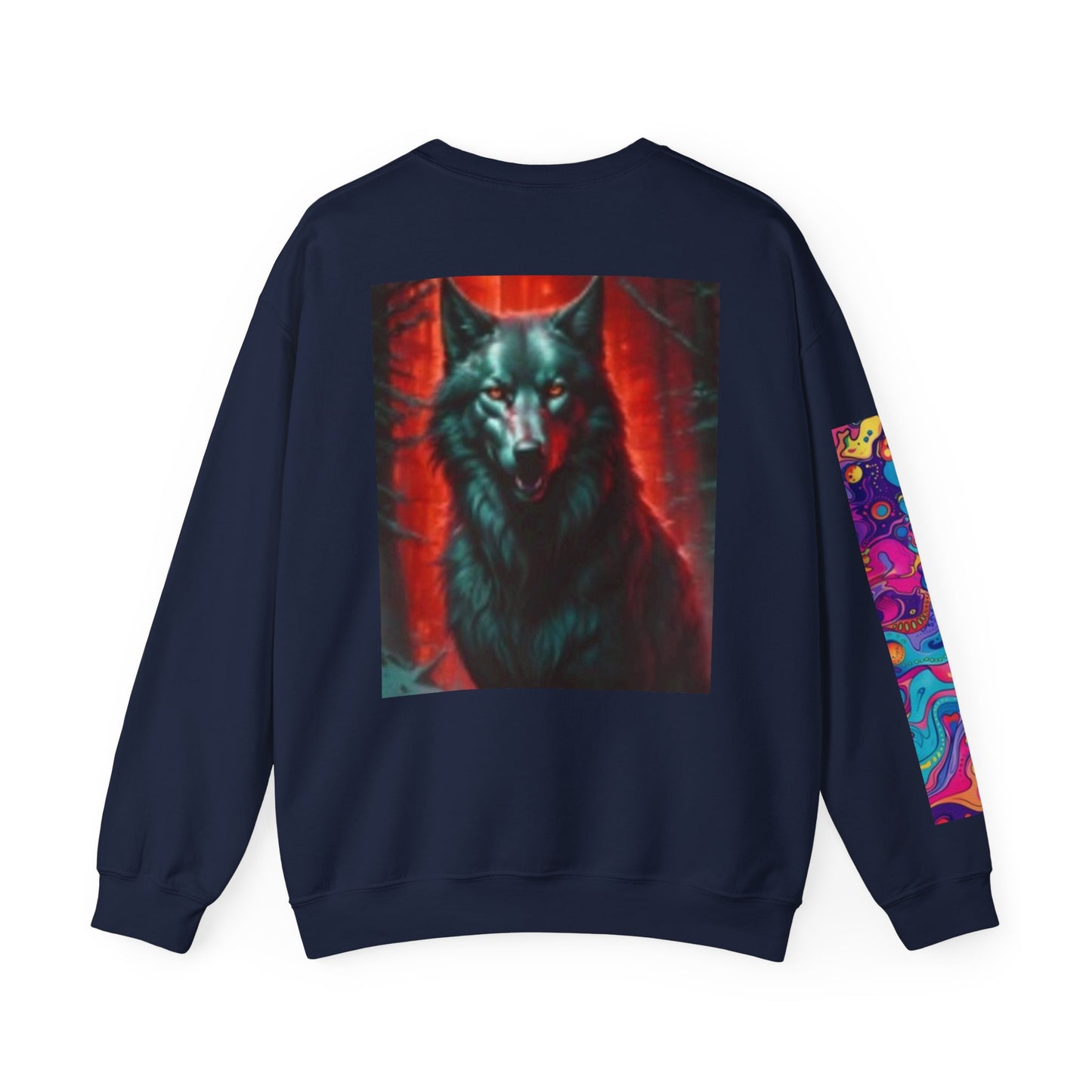 Sudadera unisex de cuello redondo con estampado animal artístico: diseños atrevidos para amantes de los perros y los lobos. 