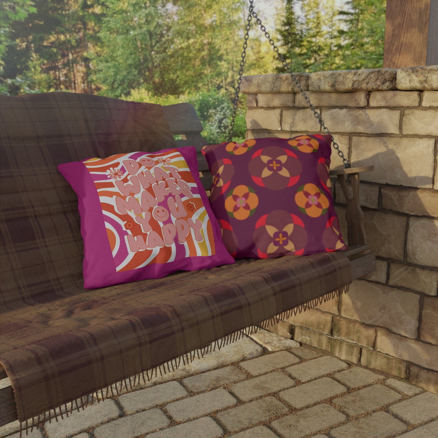 Do What Makes You Happy Outdoor Pillows