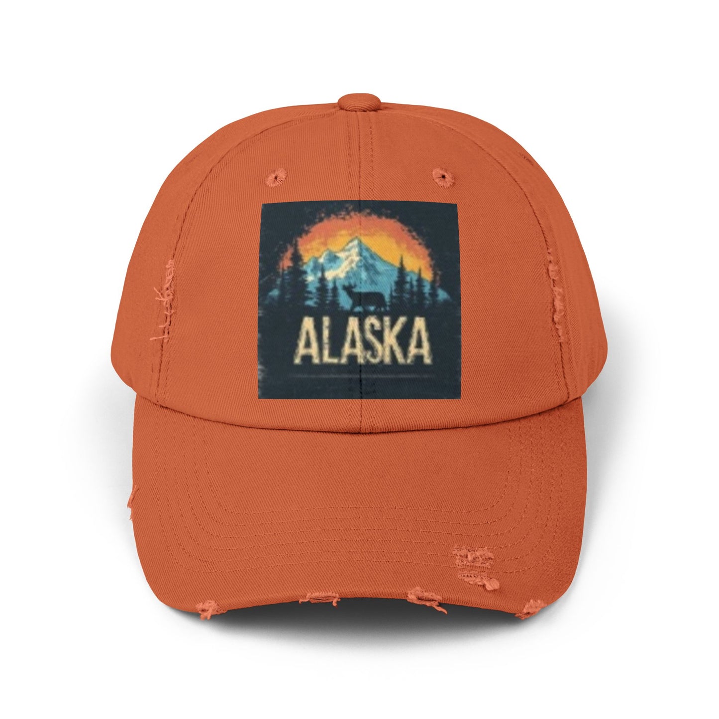 Gorra unisex desgastada - Gorra con gráfico vintage de montaña de Alaska 