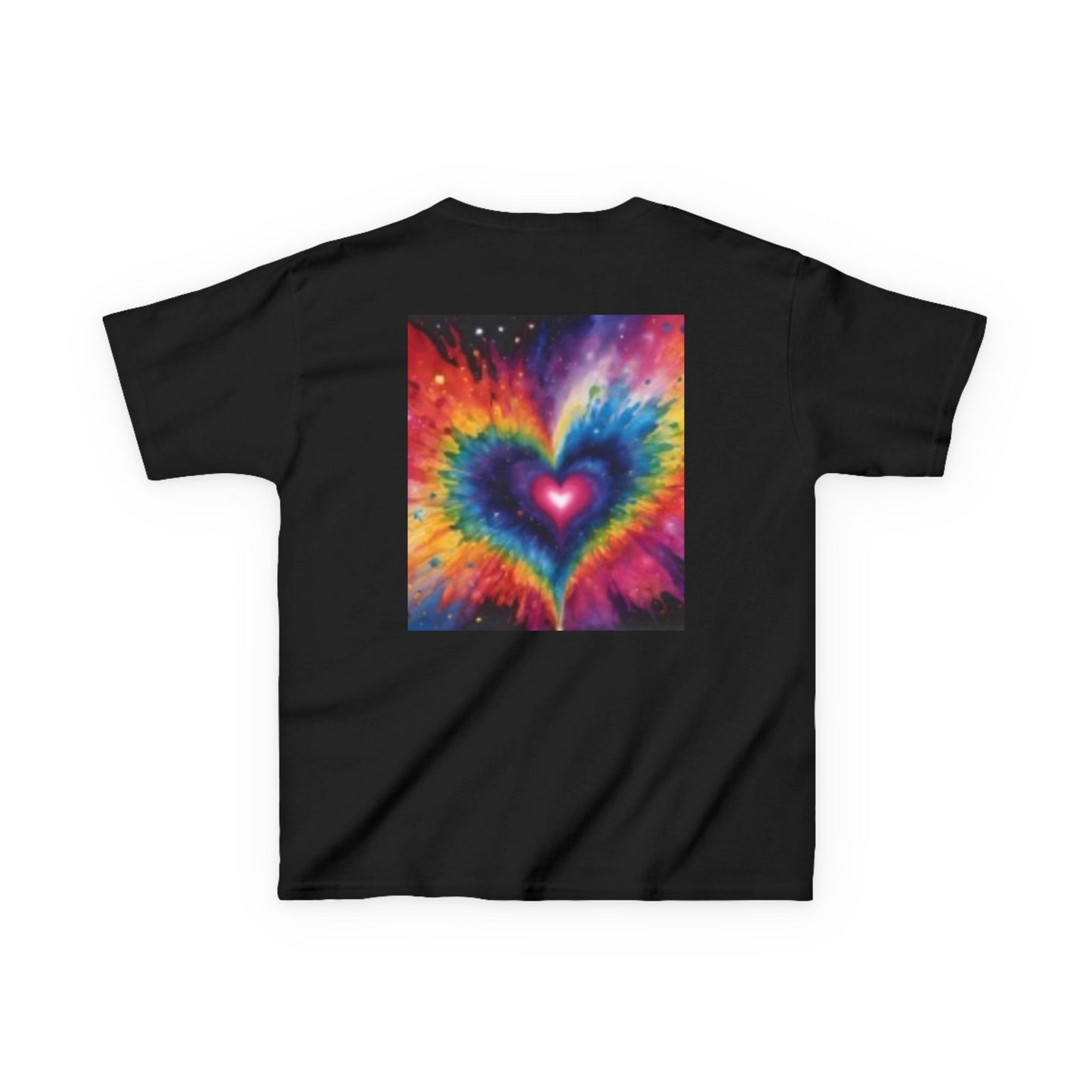 T-shirt enfant - « Bonjour soleil » et motifs cœurs colorés - Tenue d'été amusante et ludique