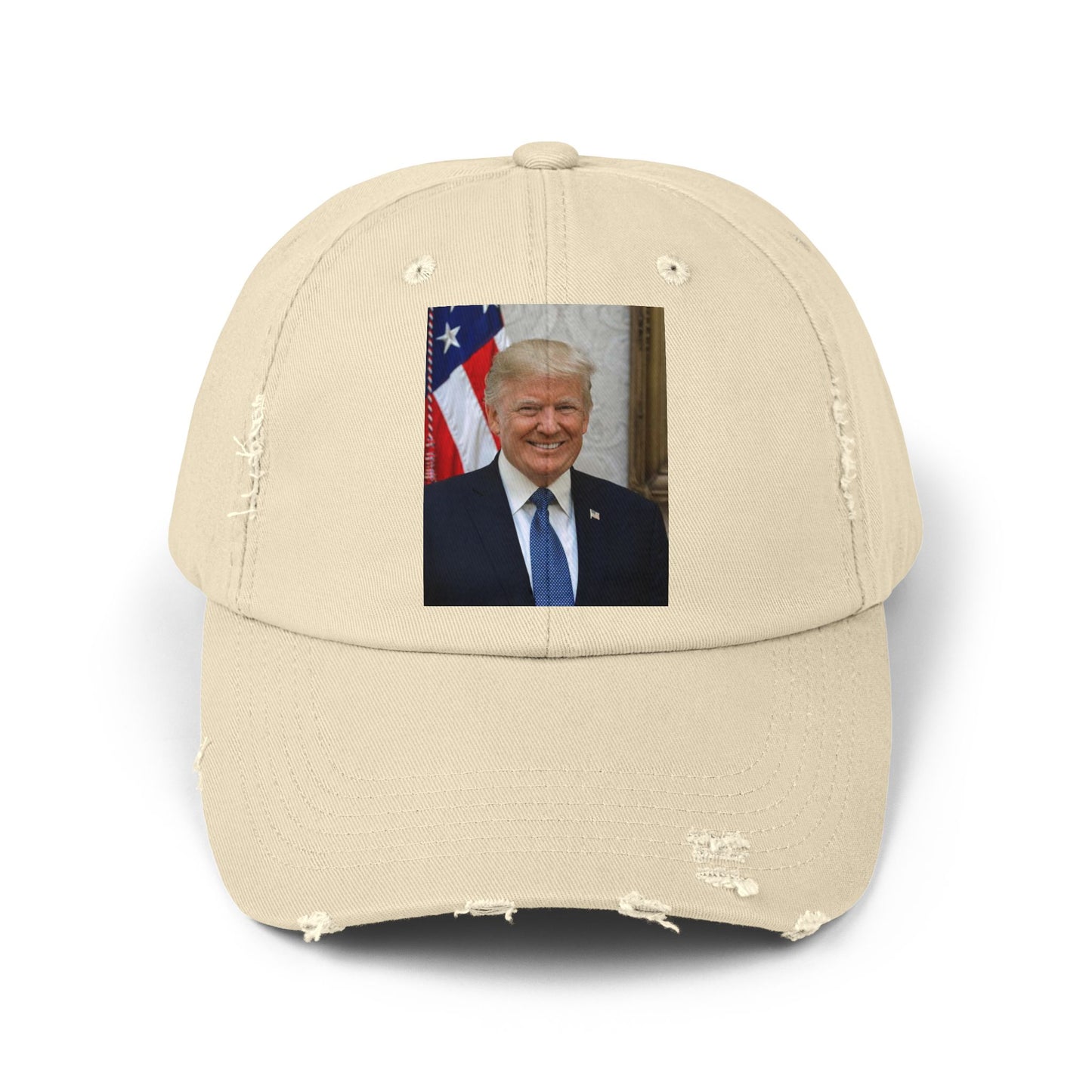 Gorra desgastada del presidente J. Trump