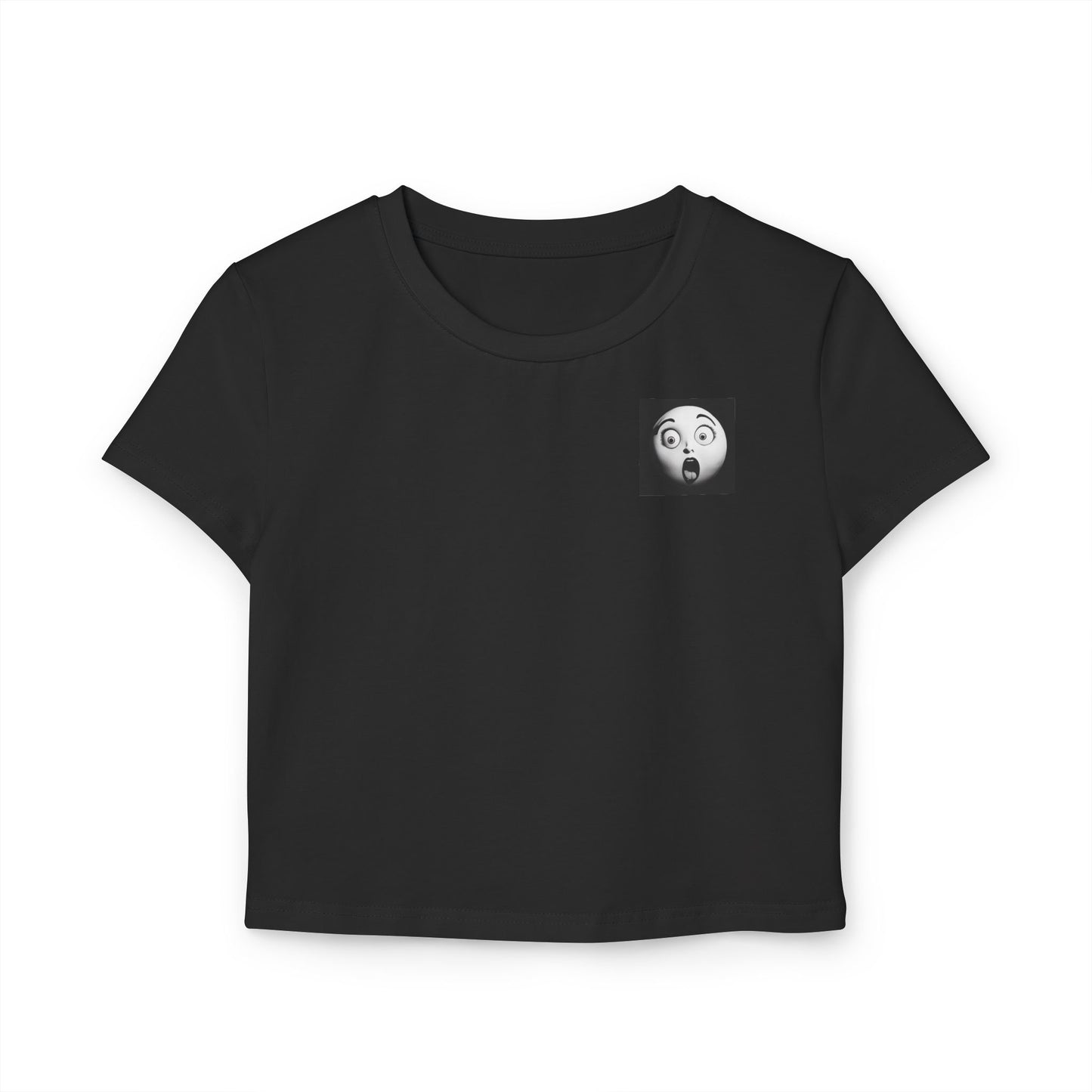 Top corto para mujer con diseño de rana verde