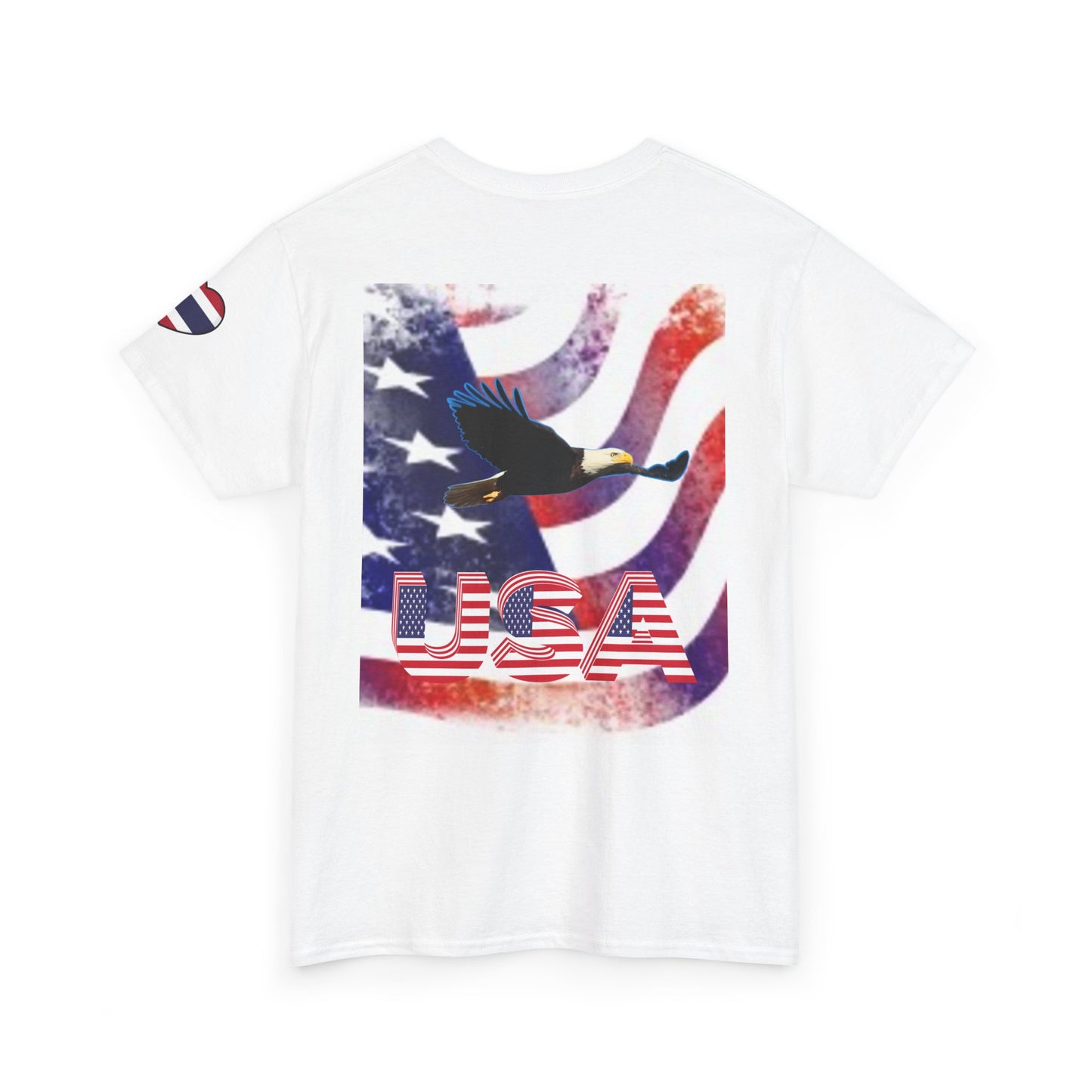 USA Pride Unisex Heavy Cotton Tee - Patriotic Fist & Eagle Design