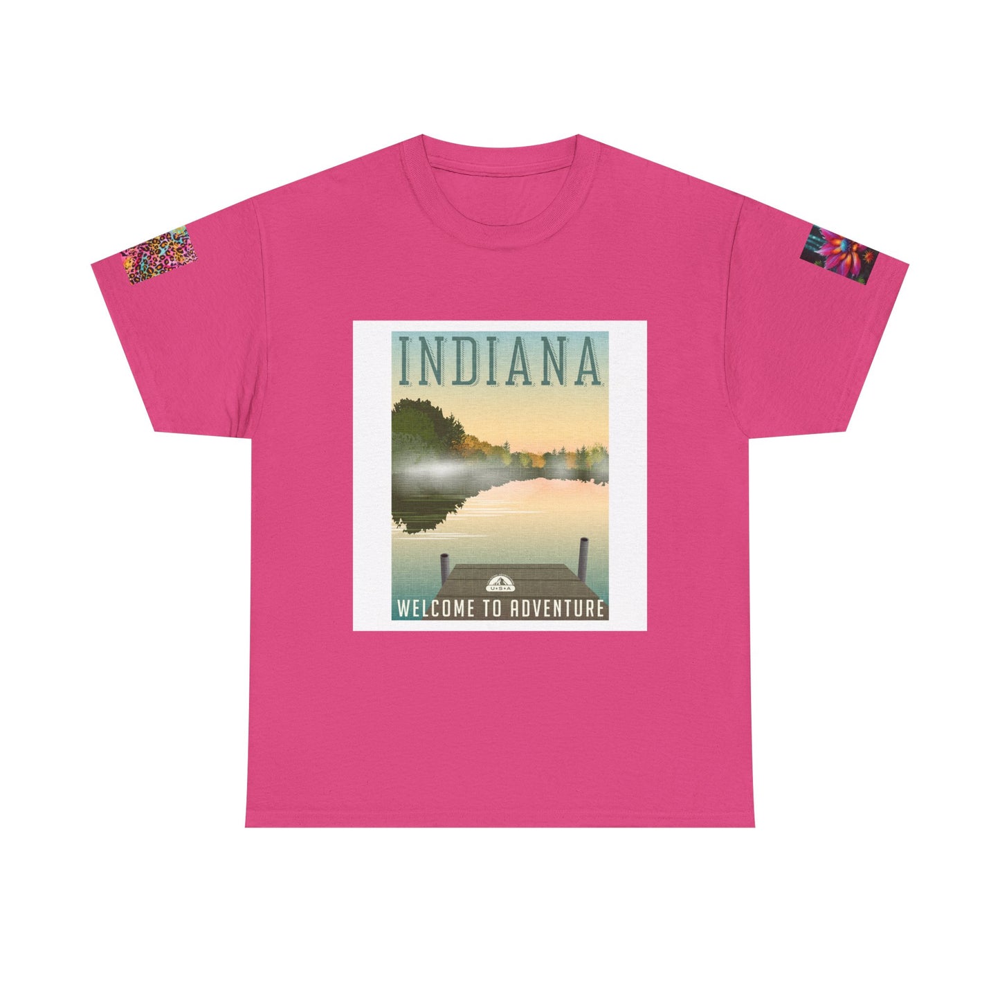 Indiana Nature Lake T-shirt - & Deer Full Moon
