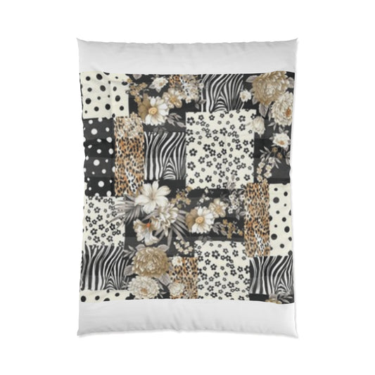 Bohemian Floral Patchwork Comforter - Cozy Bedroom Decor