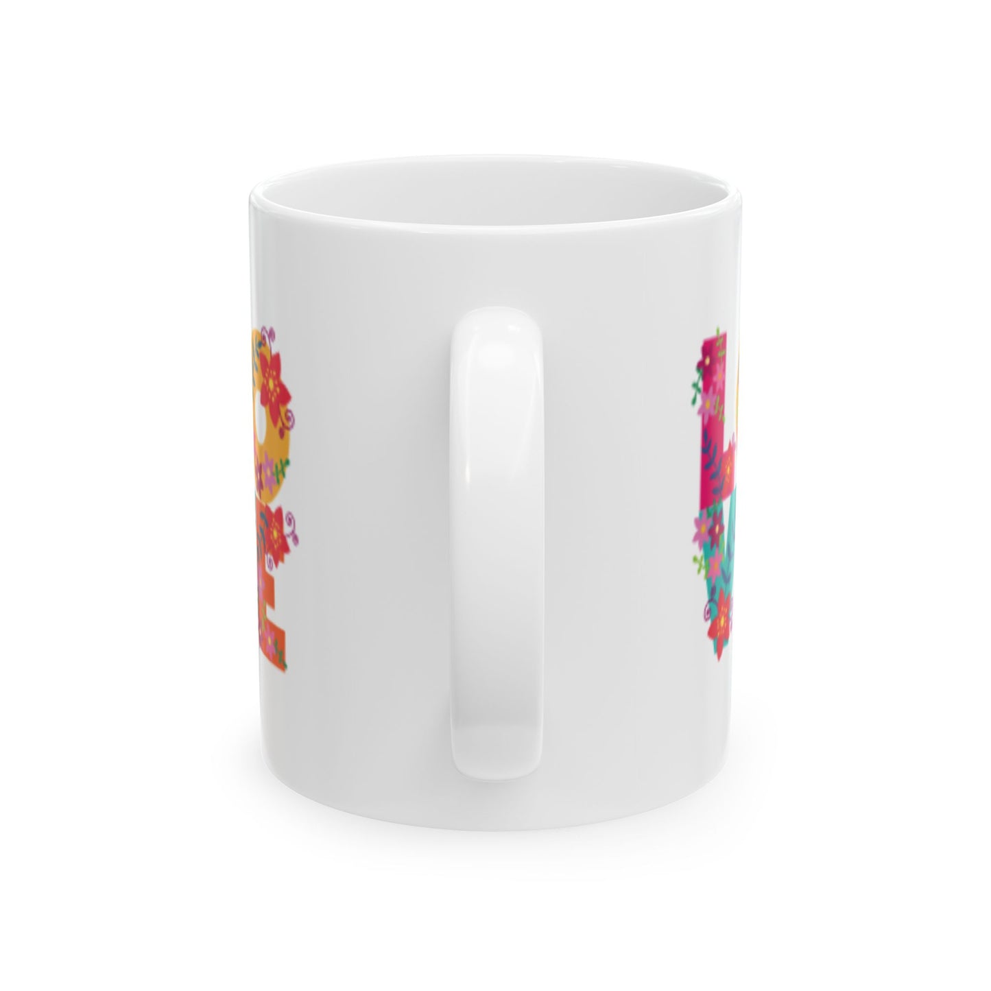 Colorful Floral Rainbow Ceramic Mug - 11oz & 15oz, Perfect Gift for Nature Lovers
