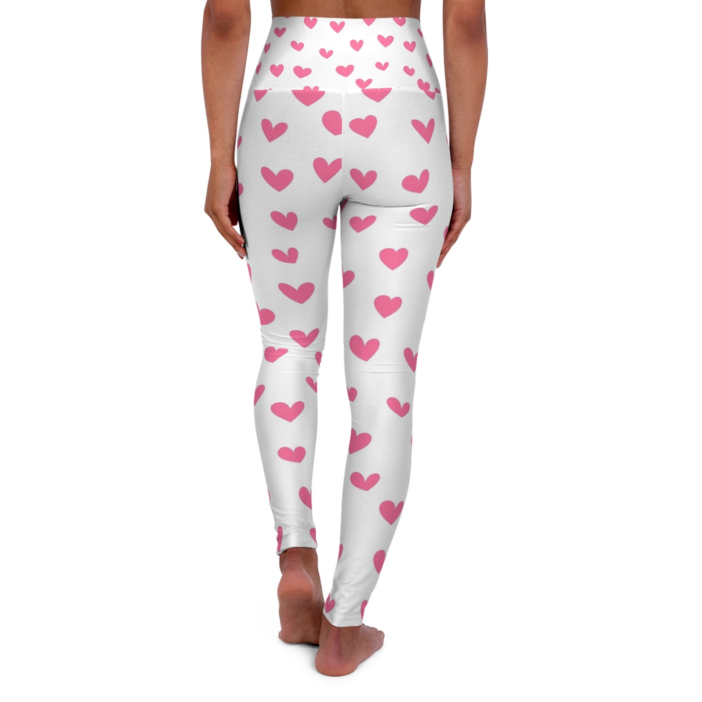 Leggings de cintura alta con corazones rosas