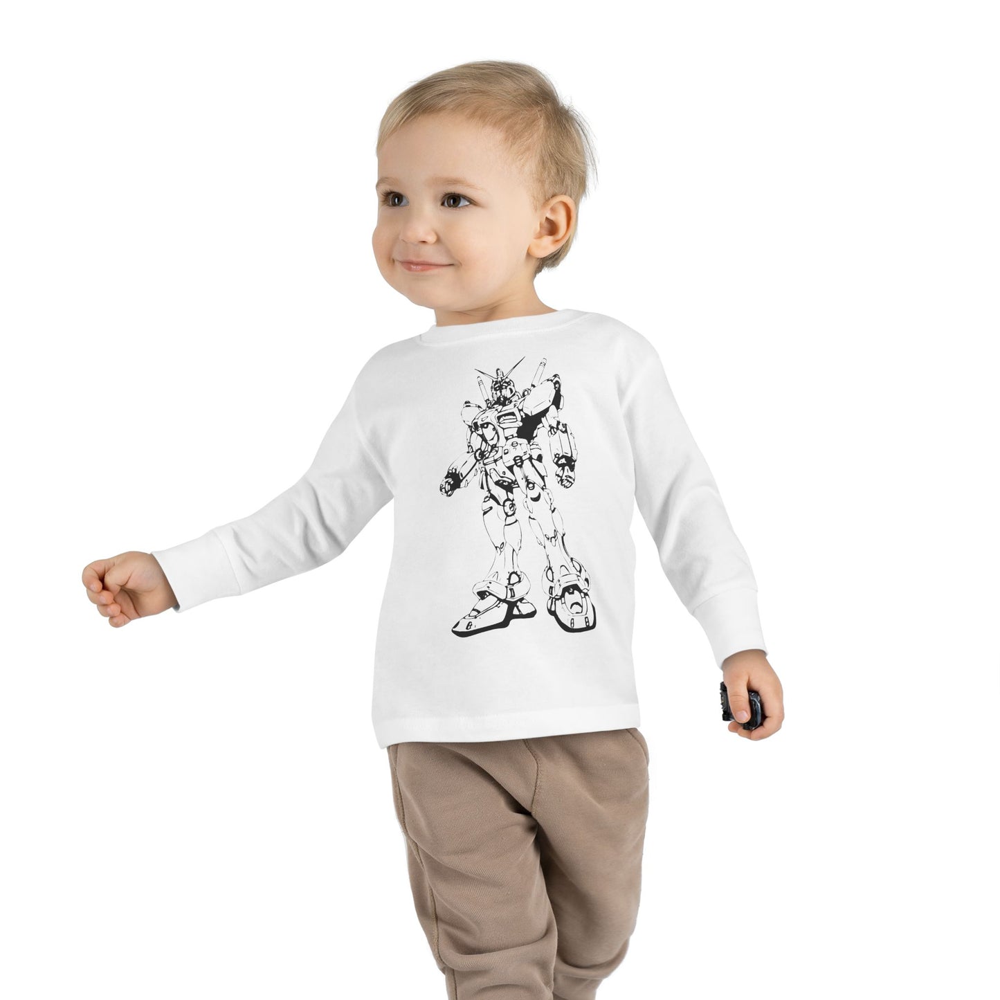Camiseta de manga larga para niños pequeños: camiseta con gráfico de robot, perfecta para cumpleaños y juegos.