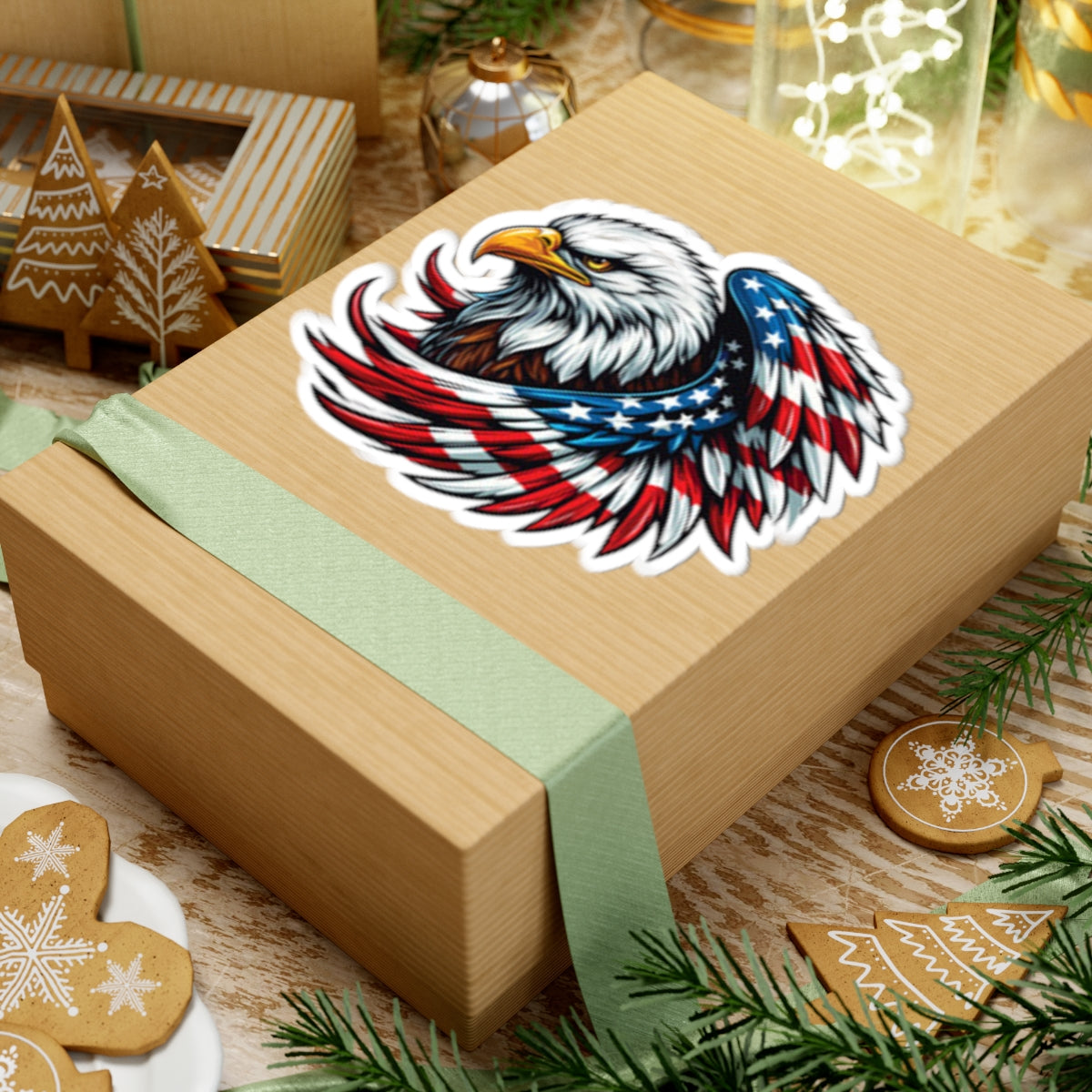 Patriotic Eagle Stickers, Kiss-Cut Stickers for Laptop, Water Bottle, Car Decor, Memorial Day, 4th of July, Americana