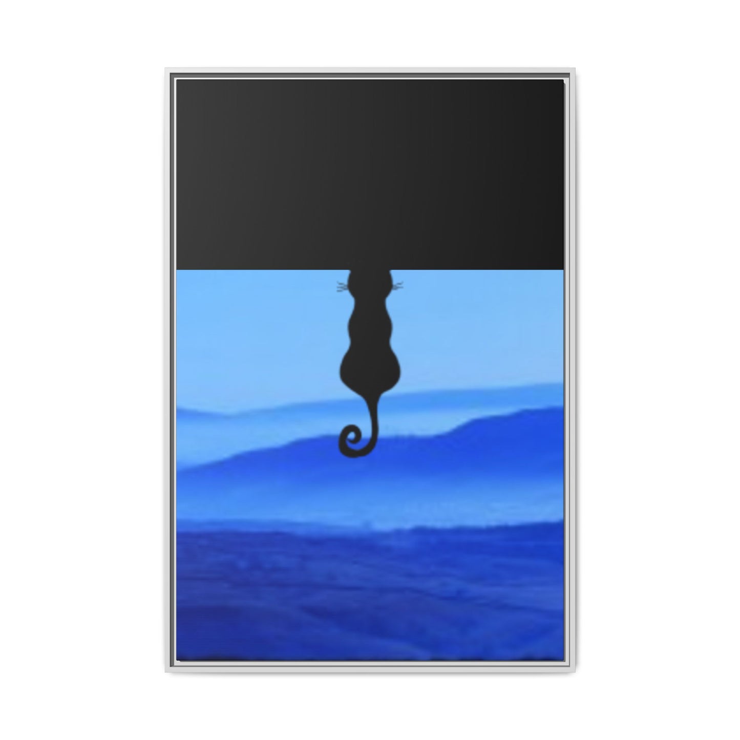 Framed Cat Silhouette Art Print, Wall Decor, Cat Lover Gift, Home Office Art, Pet Memorial