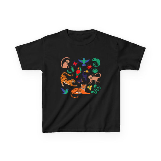 T-shirt enfant Jungle Adventure - T-shirt en coton à imprimé animal amusant 