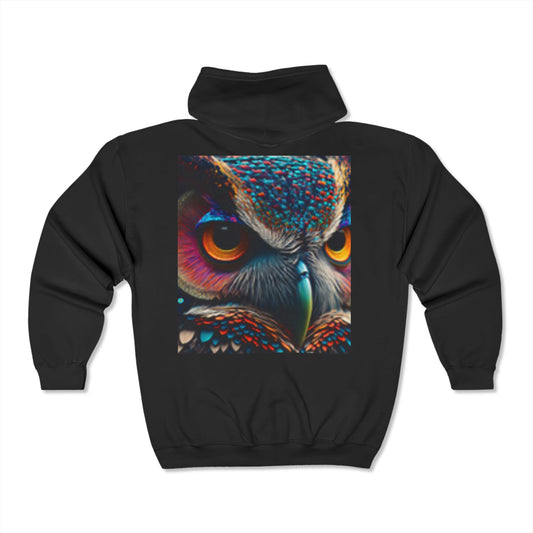 Sweat à capuche entièrement zippé Visage de hibou Superbe cadeau !