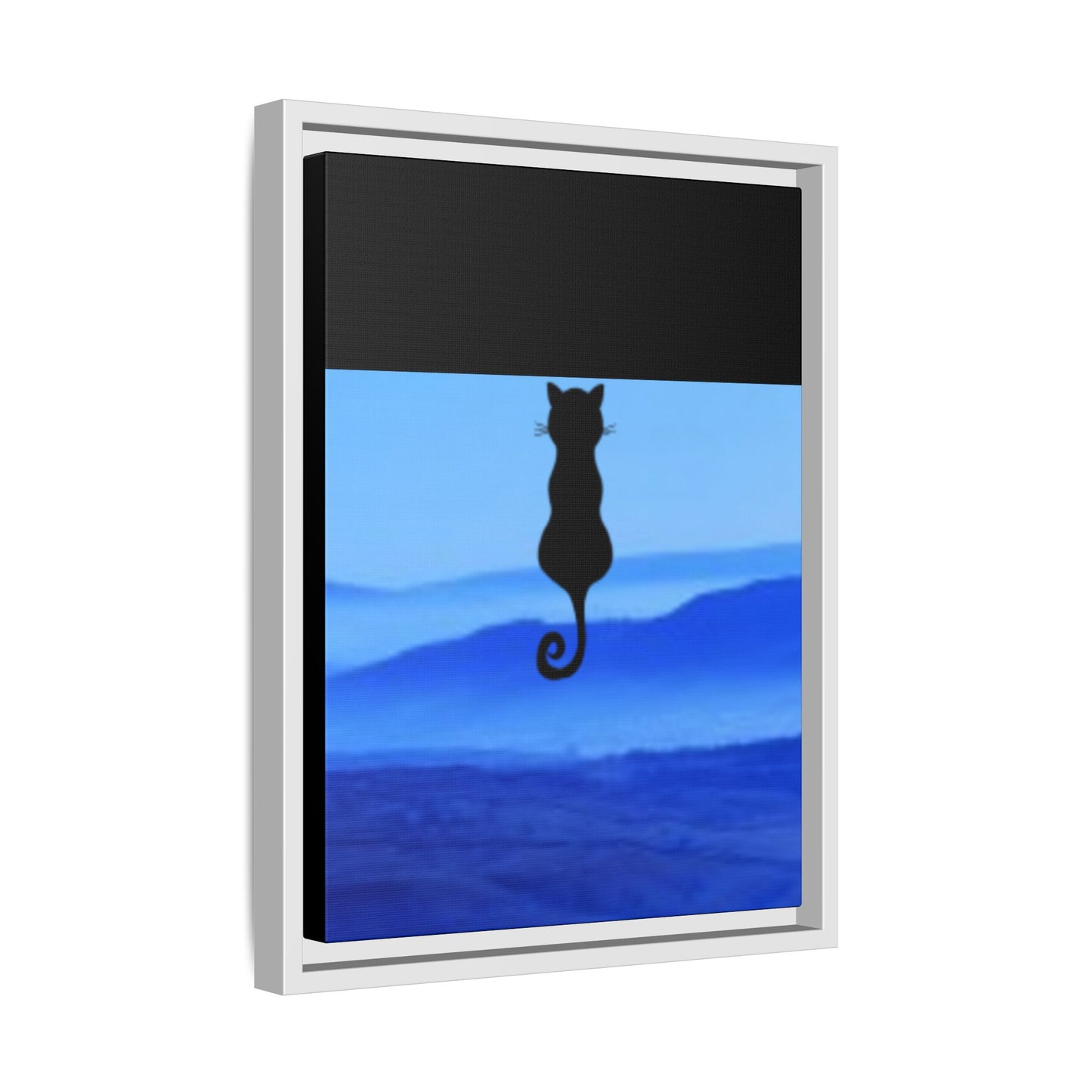 Framed Cat Silhouette Art Print, Wall Decor, Cat Lover Gift, Home Office Art, Pet Memorial