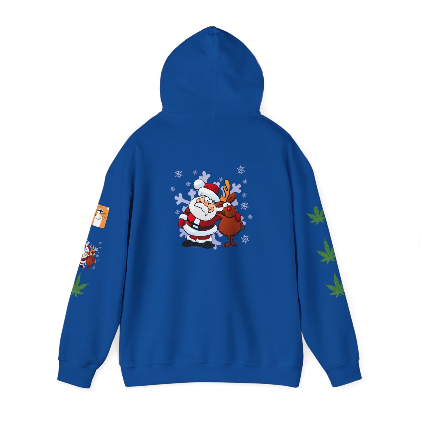 Sudadera con capucha Papá Noel Reno Hoja de marihuana
