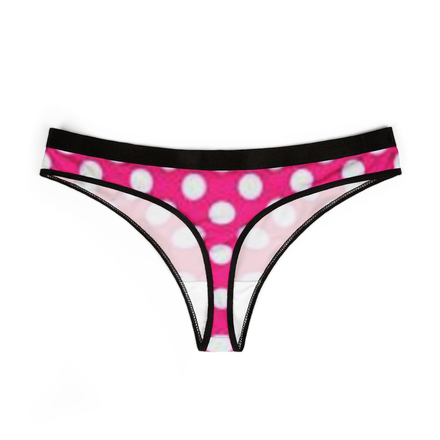 Fun Pink Polka Dot Women's Thongs, Comfortable Everyday Underwear, Vibrant Lingerie, Perfect Gift for Her, Flirty and Fun Bali