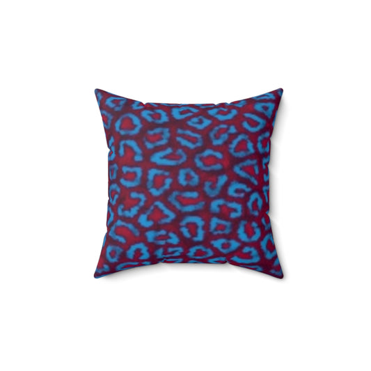 Cojín cuadrado con estampado de gato colorido - Cojín decorativo de poliéster hilado para la decoración del hogar 