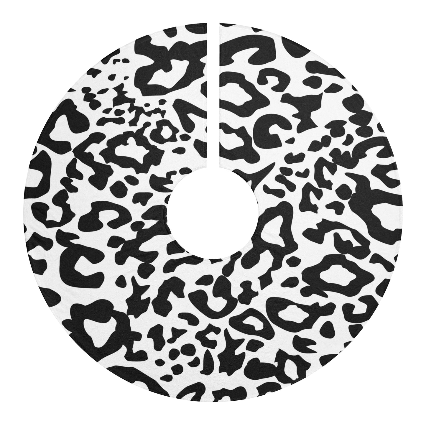 Christmas Tree Skirts Black Animal Print