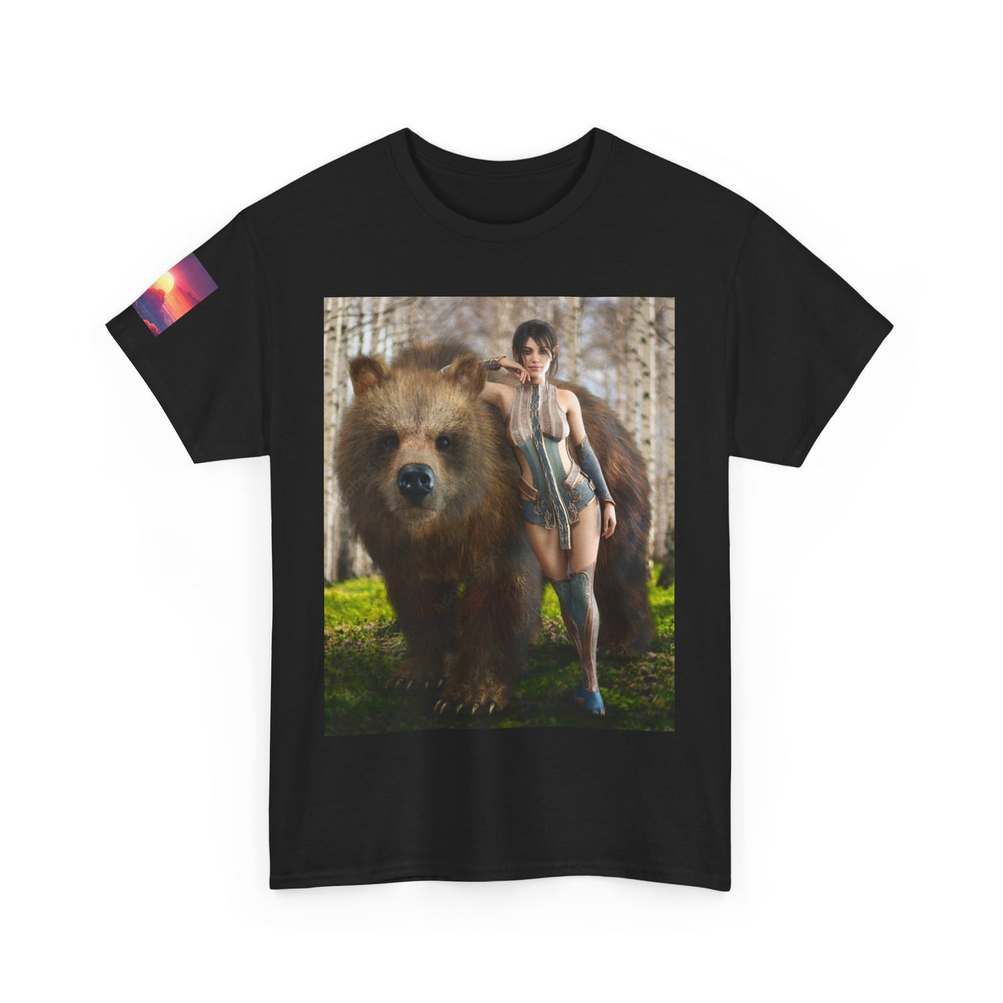 Sexy Girl & Bear Unisex T-shirt | Nature Inspired T-Shirt, Casual Gift, Unique Design, Eco-Friendly Fashion, Outdoor Lover Apparel