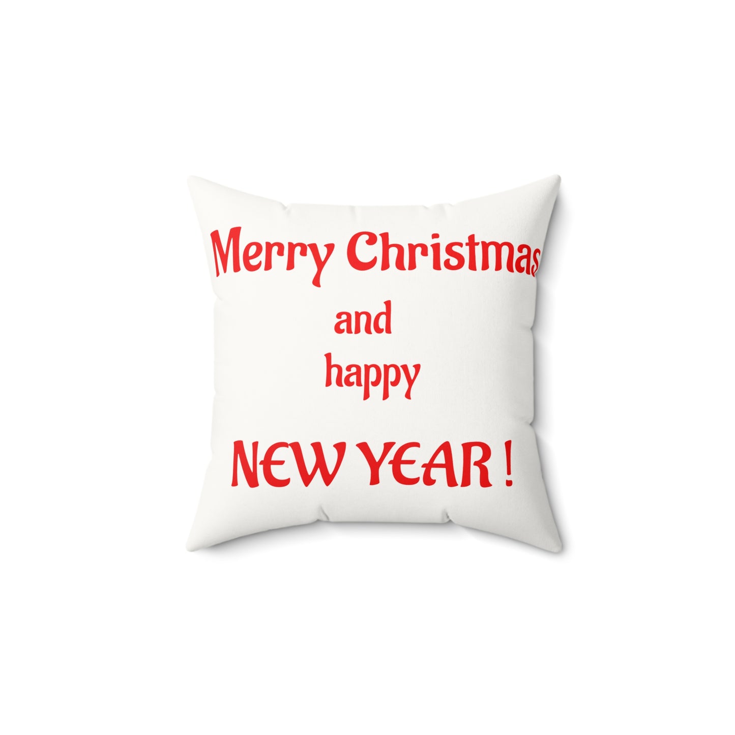 Christmas Faux Suede Square Pillow Merry Christmas and happy New Year