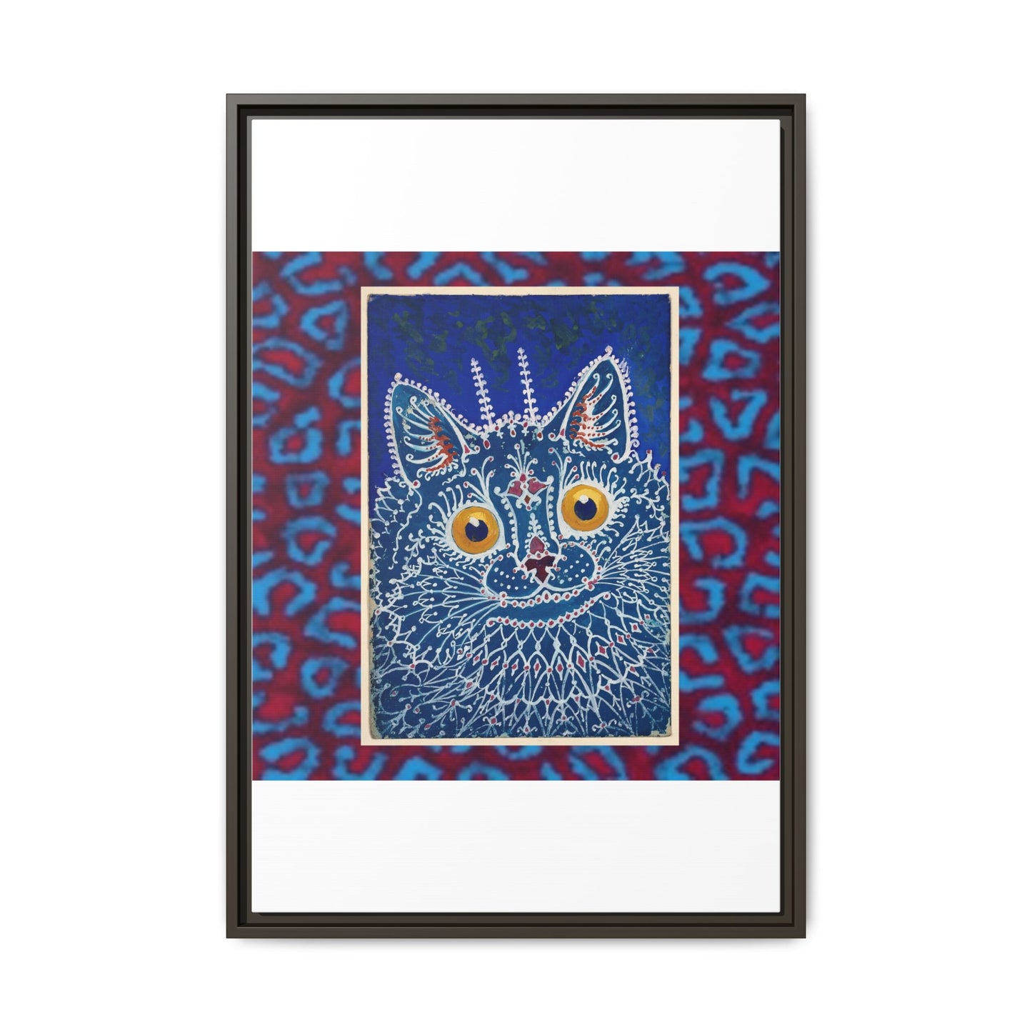 Colorful Cat Framed Matte Canvas Art - Whimsical Home Decor