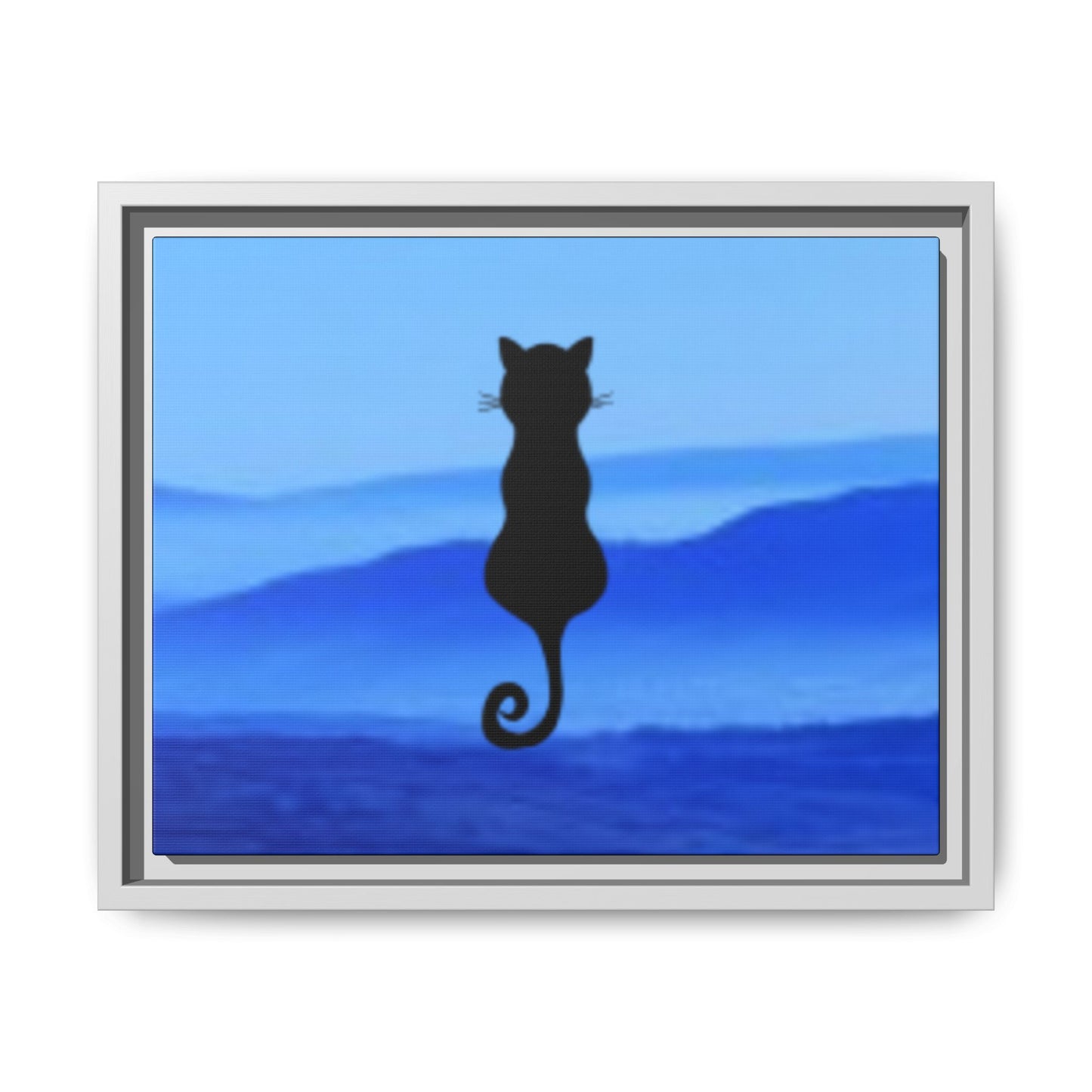 Framed Cat Silhouette Art Print, Wall Decor, Cat Lover Gift, Home Office Art, Pet Memorial