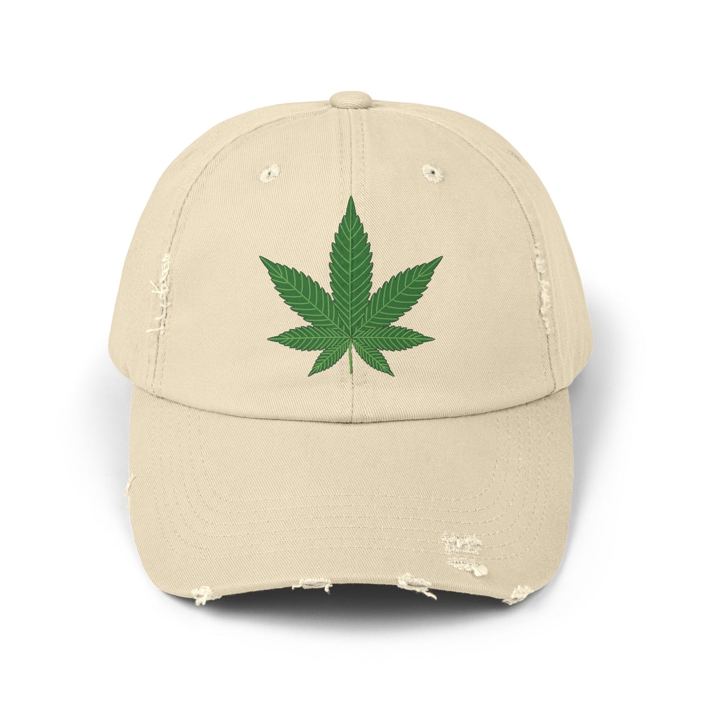 Gorra unisex desgastada con diseño de hojas: ropa informal para amantes de la naturaleza 