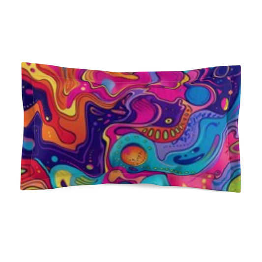 Funda de almohada de microfibra abstracta y colorida: decoración vibrante para un ambiente acogedor 