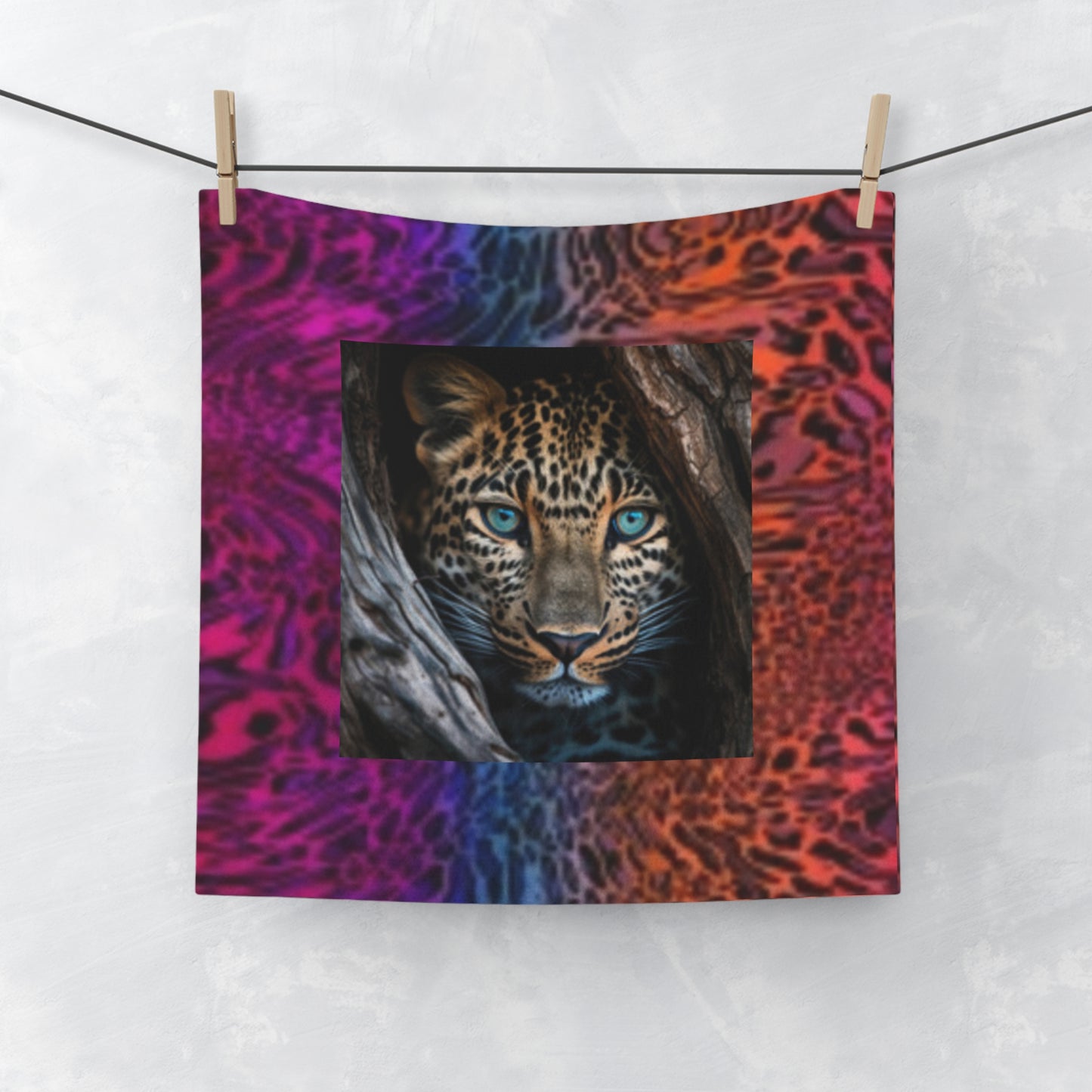 Vibrant Leopard & Animal Print Face Towel, Animal Print Bathroom Decor, Jungle Theme Towel, Beach, Spa, Gift for Wildlife Lovers