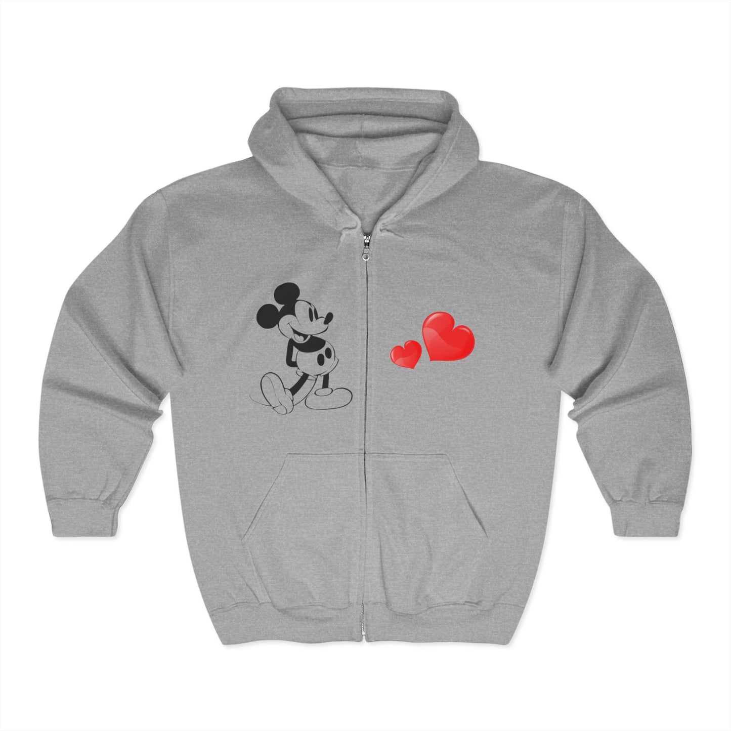 Vintage Mickey Mouse Full Zip Hooded Sweatshirt