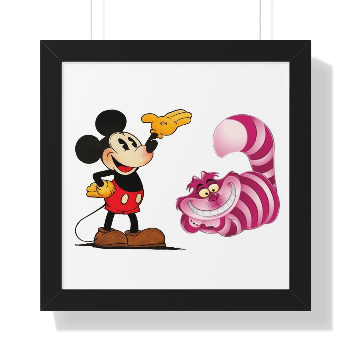 Framed Horizontal Poster Mickey Mouse & Cheshire Cat