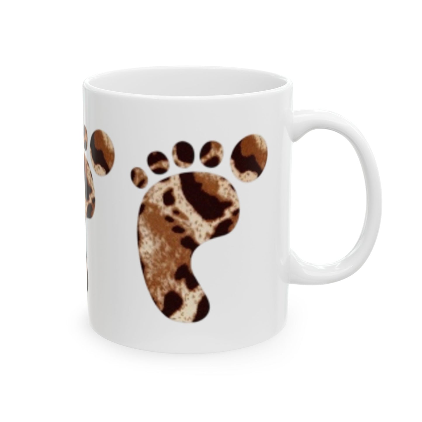 Bonita taza de cerámica con huellas de animales (325 ml y 433 ml), perfecta para amantes del café y los animales.