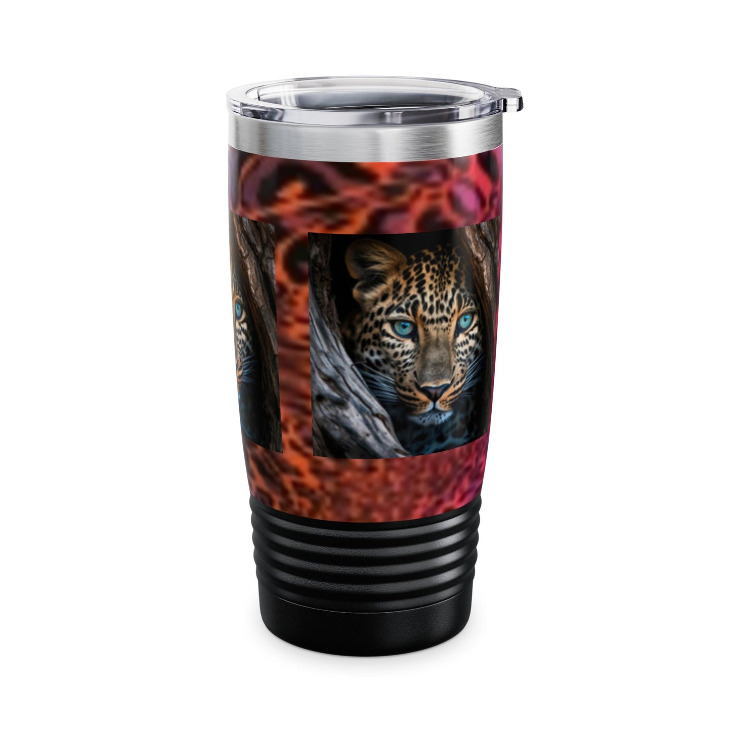 Majestic Leopard Ringneck Tumbler | 20oz Insulated Travel Mug, Animal Lover Gift, Nature Drinkware, Adventure Outdoors