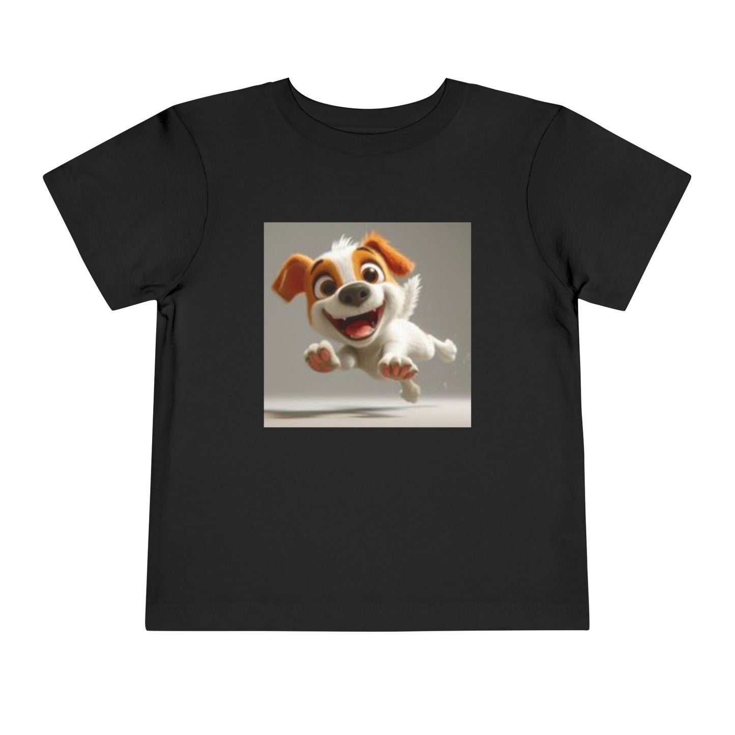 Cute Toddler Dog Jumping T-shirt & Heart, Adorable Kids T-Shirt, Pet Lover Gift, Animal Print Top, Birthday Outfit, Playwear for Toddlers