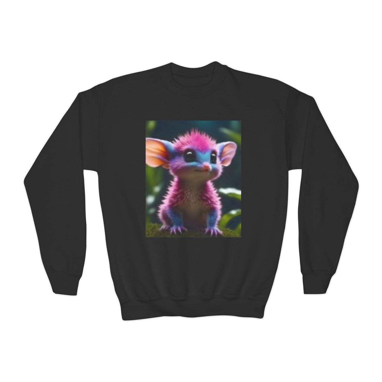 Sweat-shirt ras du cou pour jeunes avec adorable imprimé créature fantastique 