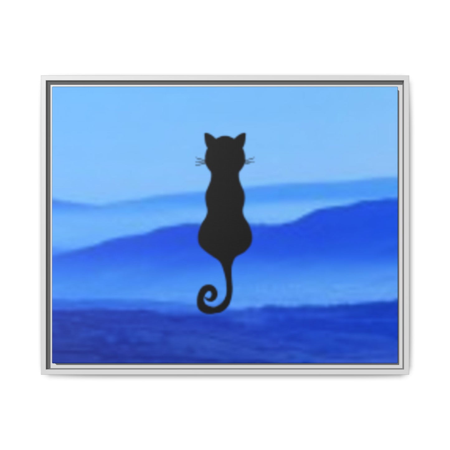Framed Cat Silhouette Art Print, Wall Decor, Cat Lover Gift, Home Office Art, Pet Memorial