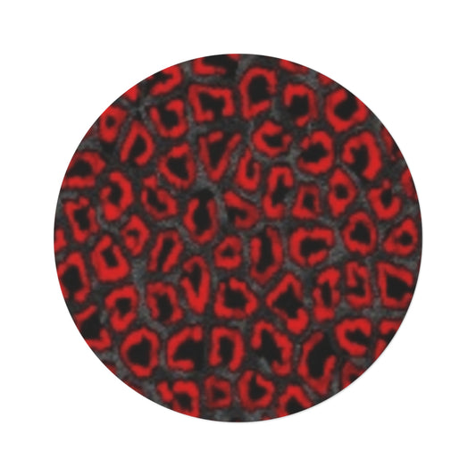 Chic Leopard Print Round Rug - Stylish Bohemian Decor for Living Spaces