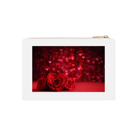 Cosmetic Bag 9.5"x7" Heart Rose