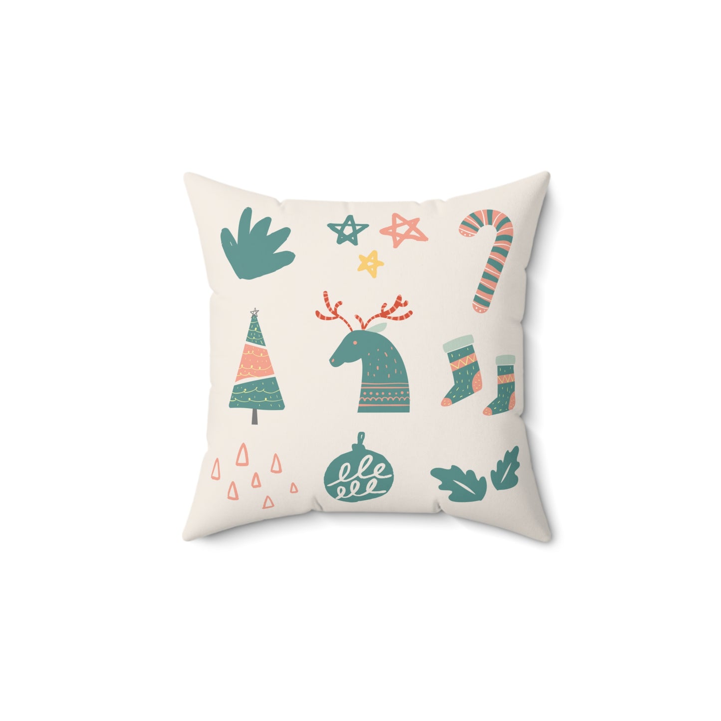 Christmas Faux Suede Square Pillow Merry Christmas and happy New Year