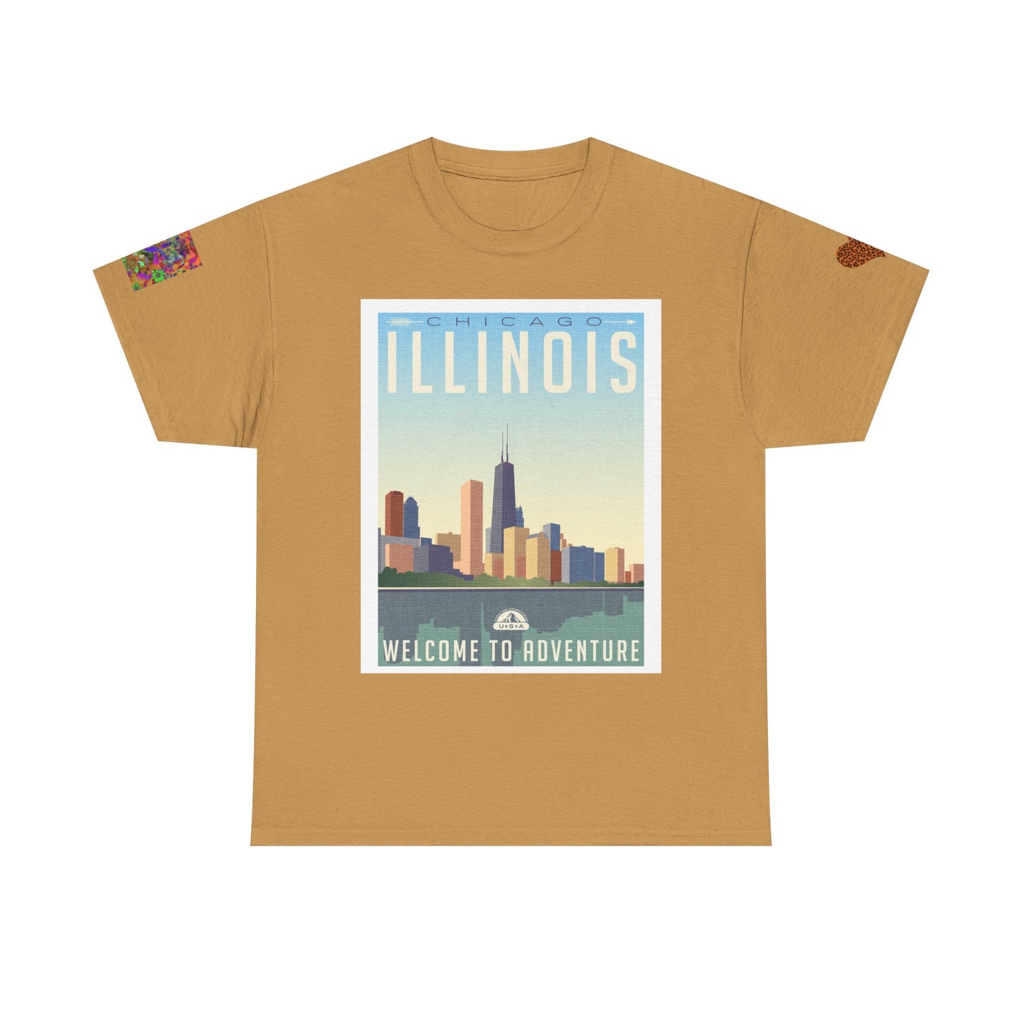 Chicago Adventure T-shirt with Mountain Wolf in Moonlight