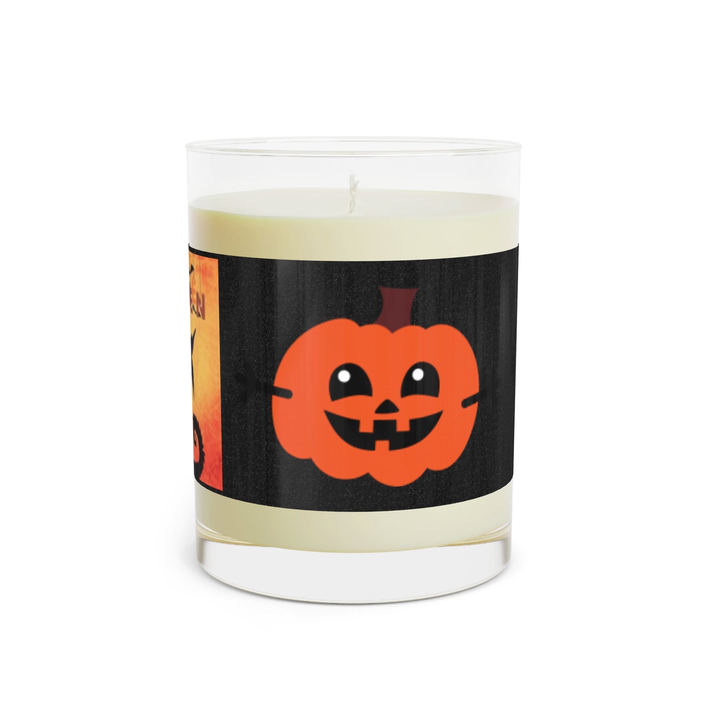 Black Cat & Pumpkins Scented Candle - Full Glass, 11oz Halloween Love This Candle In Every Room!