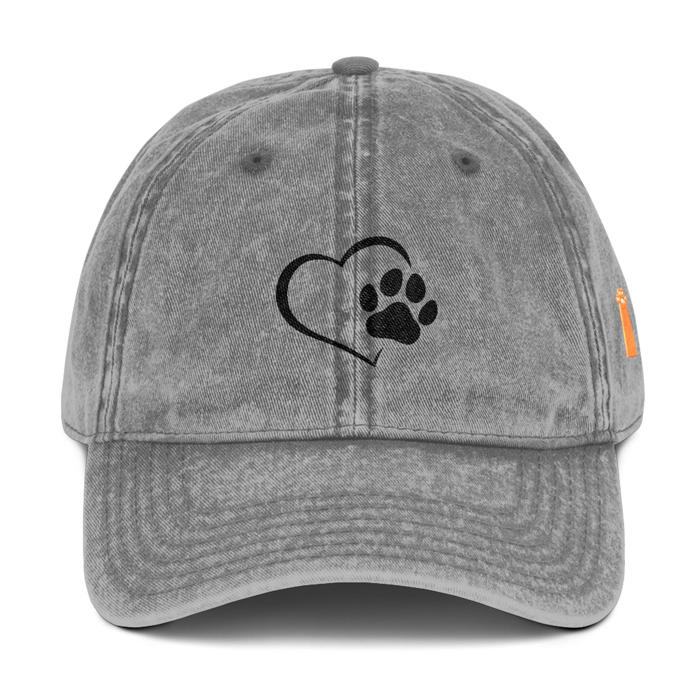 Whimsical Cat Embroidered Vintage Cap Paws Whiskers