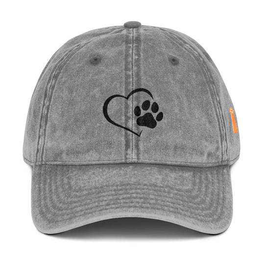 Whimsical Cat Embroidered Vintage Cap Paws Whiskers