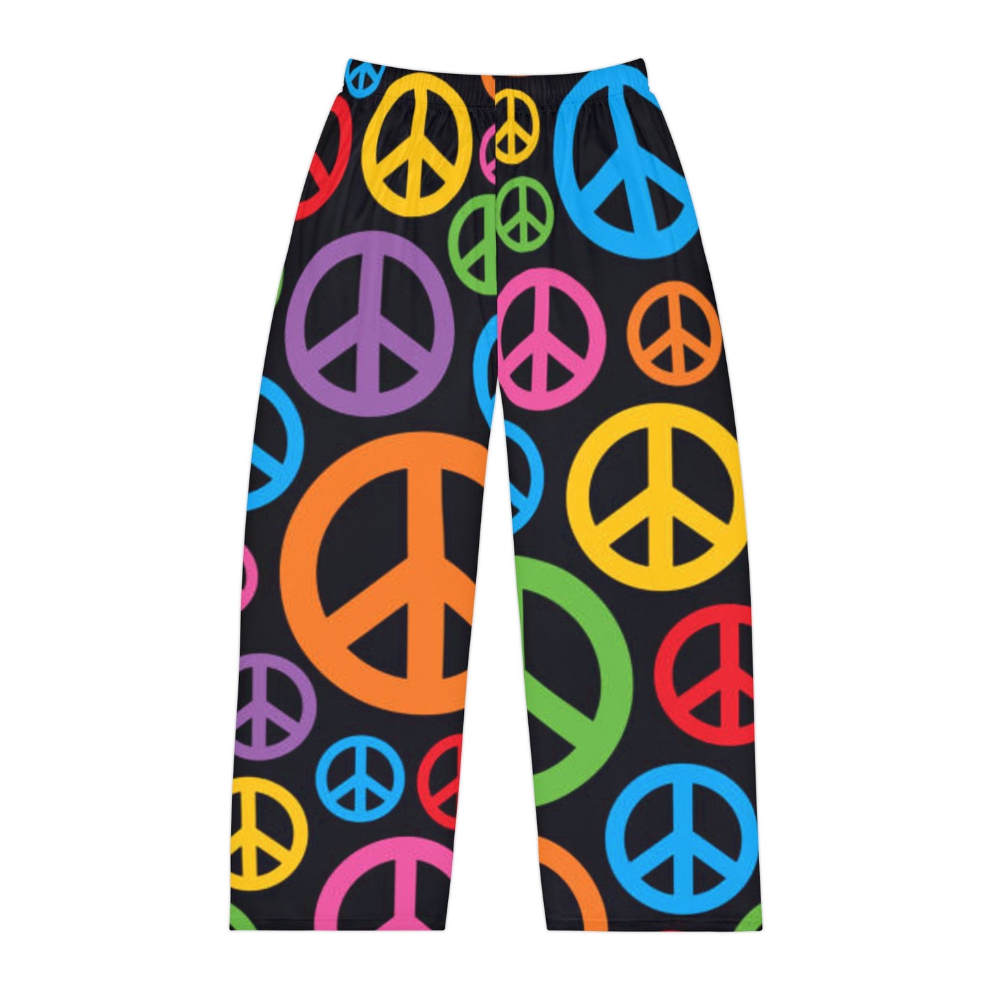 Pantalones de pijama para hombre con el símbolo de la paz de colores: ropa de dormir cómoda para relajarse