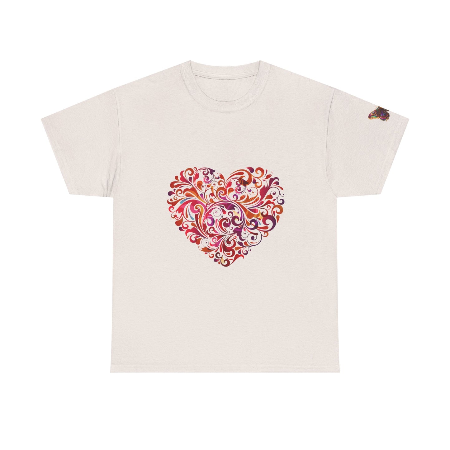 Camiseta unisex de algodón grueso Bohemian Heart: perfecta para el amor y el cariño. 