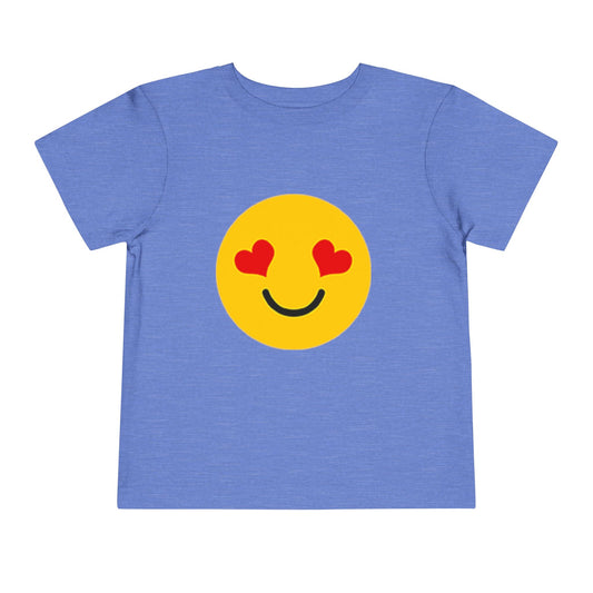 Toddler Love Emoji T-shirt - Cute Kids Shirt, Birthday Gift, Playdate Outfit, Summer Apparel, Heart Smiley Top